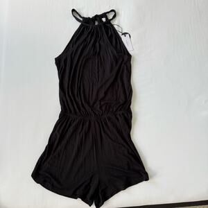 Z supply Black Romper Halter Neckline Knit Size XS NWT